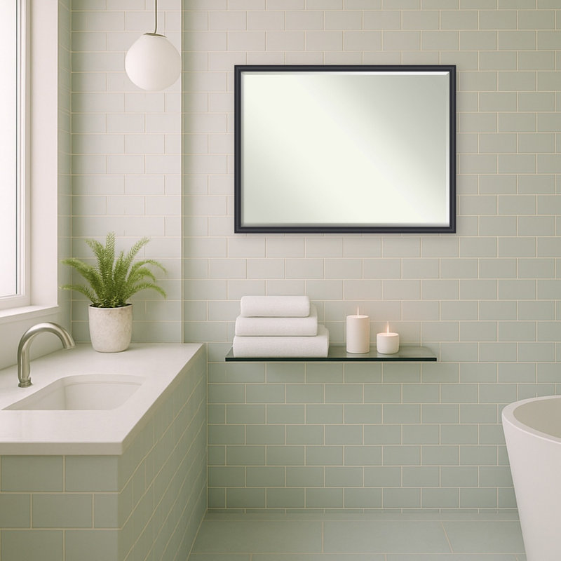 Miroir mural de salle de bain Phoebe, Noir Edith