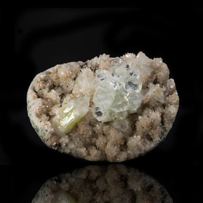 Green Apophyllite with Stilbite From Jalgaon, India