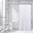 Solid Colors Extra Long Shower Curtain Polyester with Matching Hooks-15866710