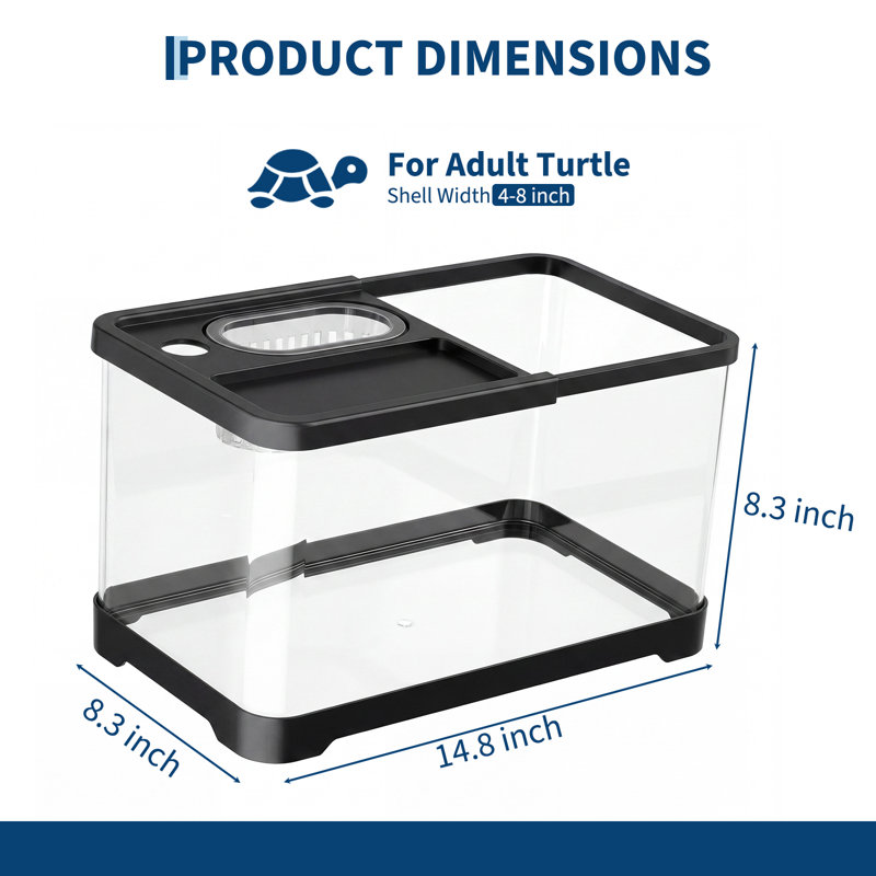 Aquarium de tortue avec aquarium avec plateforme de pèlerinage et tortue légère 7PCS pour tortues et reptiles