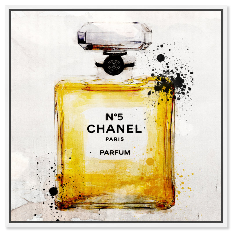 " Fashion And Glam French Parfum Square Perfumes " Painting Print, White Framed Canvas, 30" H x 30" W x 1.5" D