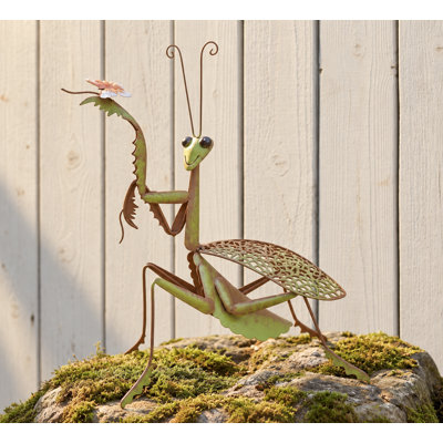 Praying Mantis Rustic Statue Garden Décor