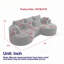 Canapé modulaire courbé à 4 places avec 7 coussins Chenille-1878605734-1878605754