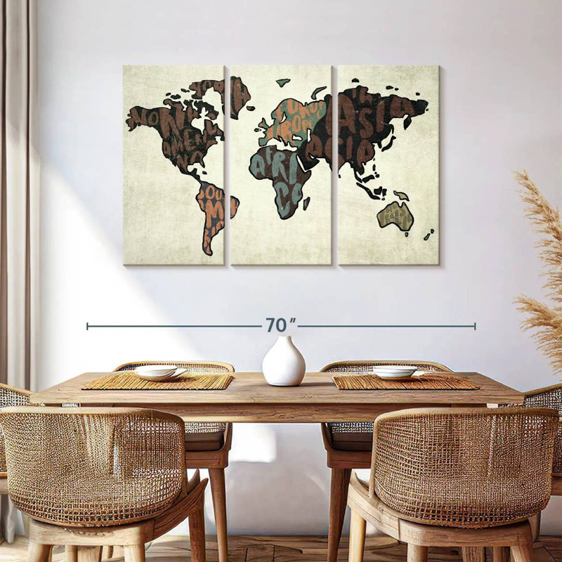 Continents Word Alyceia, 36" H x 57" W