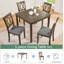 Élégante table de salle à manger en bois 5 pièces avec 4 chaises, ensemble de table à manger pour 4 personnes, ensemble de table à manger moderne pour 4 personnes pour le salon, la cuisine et la salle à manger, noyer