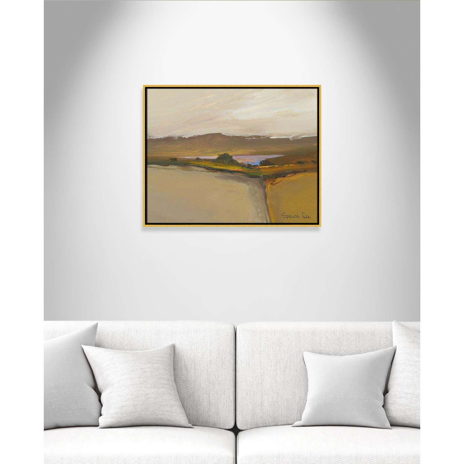 Mack "Heaven and Earth IV" Print, 23.5'' H x 29.5'' W x 2'' D, Gold Framed