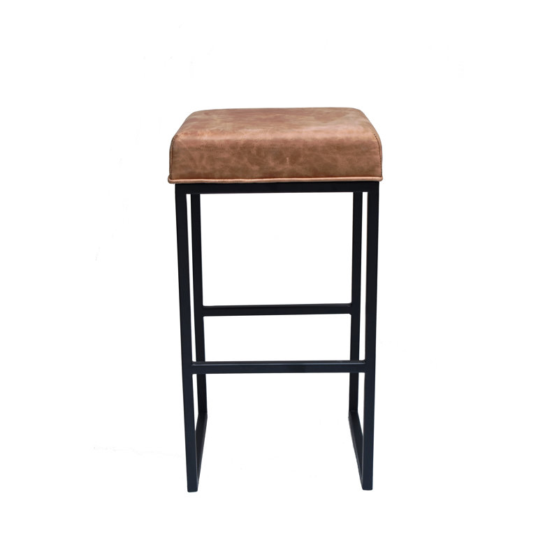 Tabouret de comptoir 26,57 po, Noir, Brun