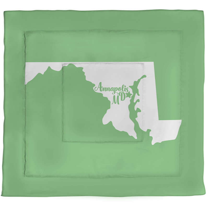 Modern & Contemporary Polyester Percale Comforter, King Comforter, Green