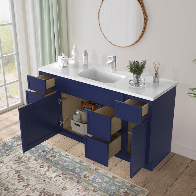 Base de meuble-lavabo simple 60 po seulement, Bleu