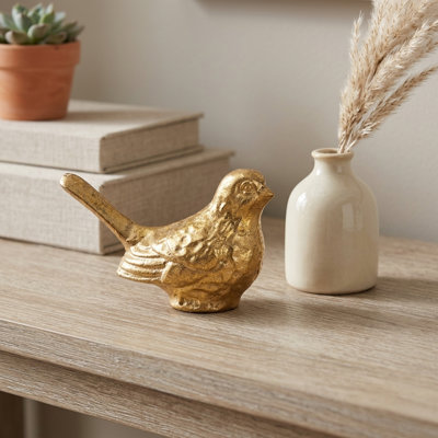 Verdor Golden Swallow Bird Cast Iron Decor