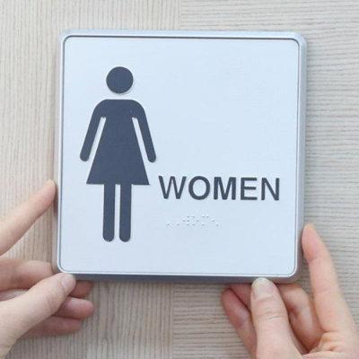 Enseigne à toilettes en aluminium pour femme