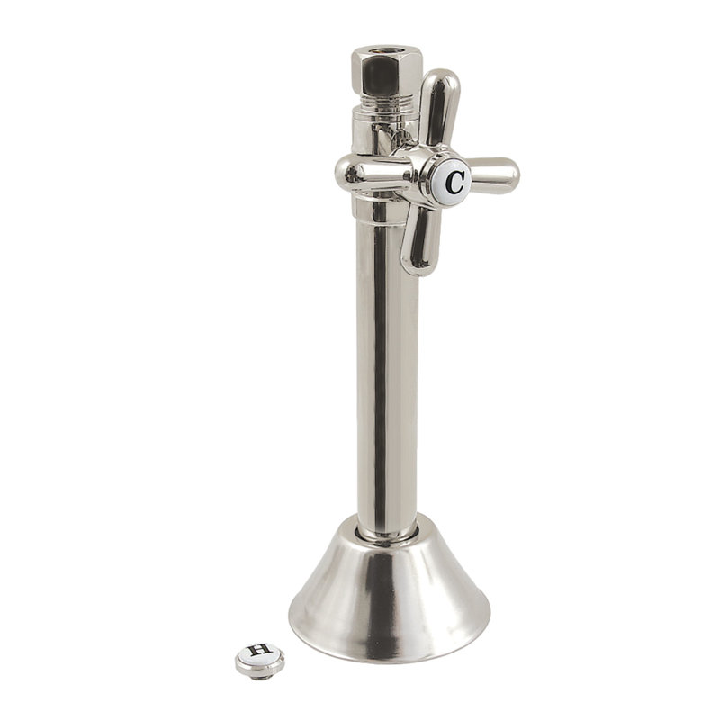 Soupape d'arrêt droite Kingston 1/4 "x 3 / 8po Kingston, Nickel poli