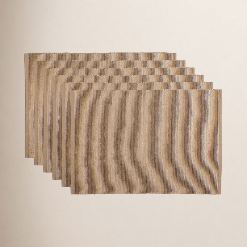 Aban Cotton Rectangle Placemat, Stone