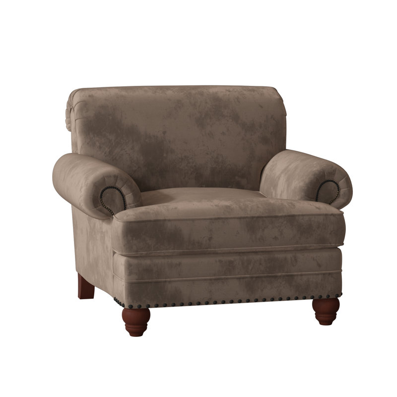 Fauteuil Ballester, Laiton foncé, Velours brun Aberdeen 9, Manhattan