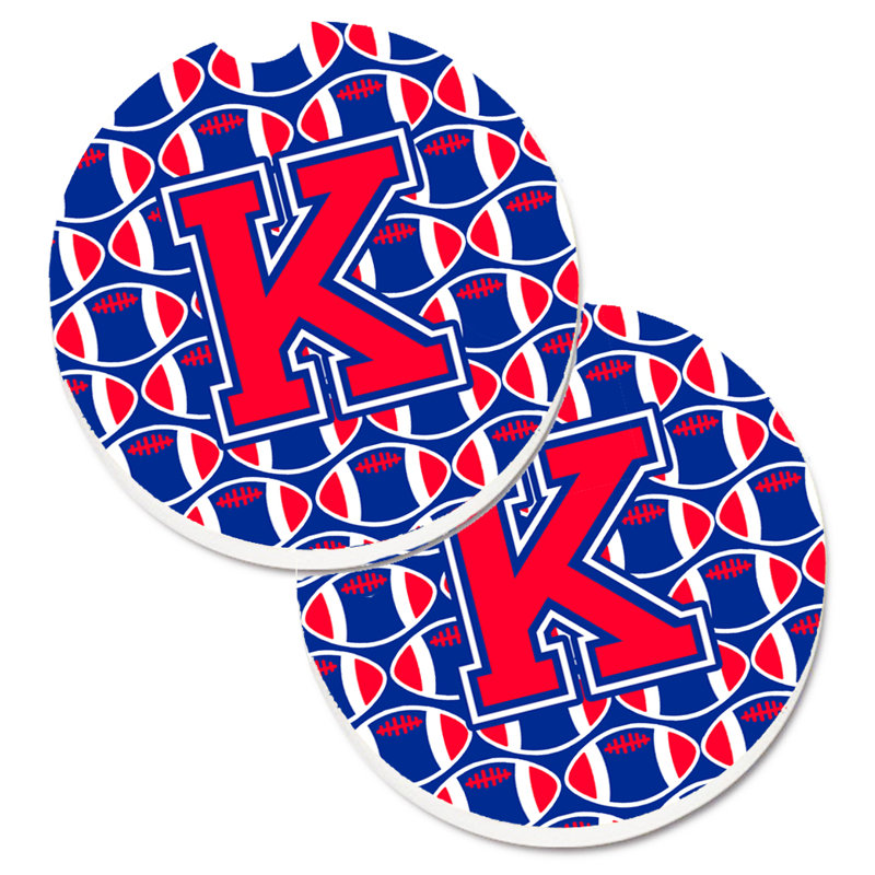 Sous-verre de football, K, Cramoisi de Harvard / bleu de Yale