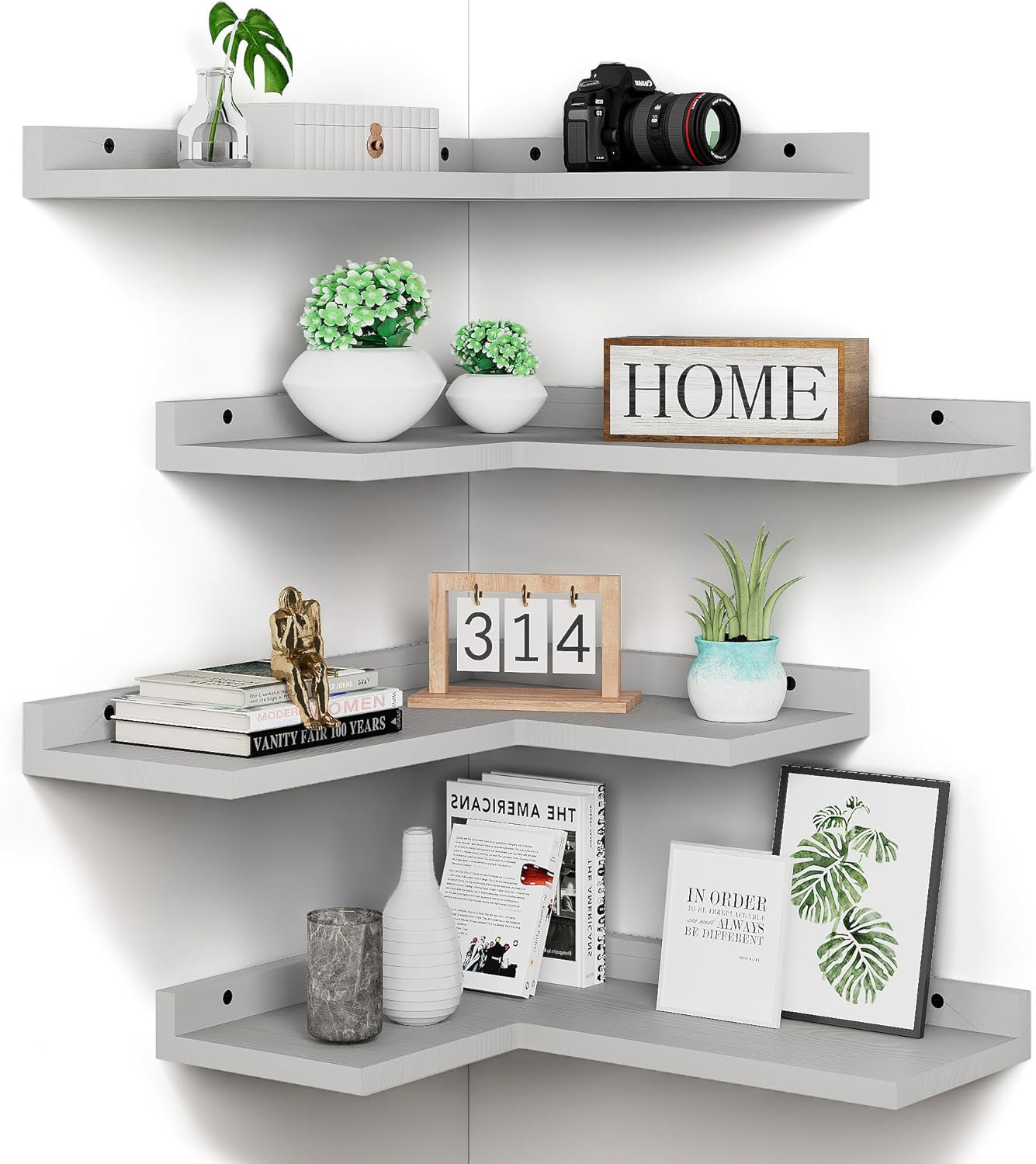 Latitude Run® Dhuha 4 Piece L-Shaped Corner Shelf | Wayfair