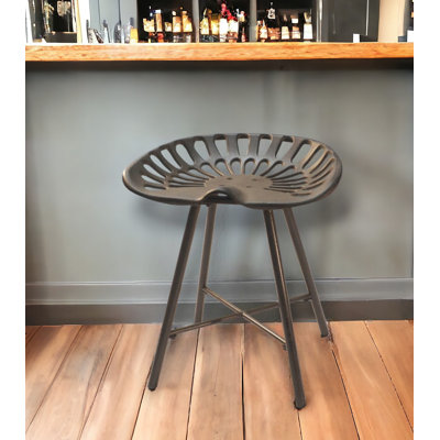 18" Copper Iron Backless Bar Chair