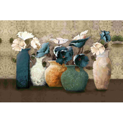 Pots and Blue Flowers - Impression sur toile tendue