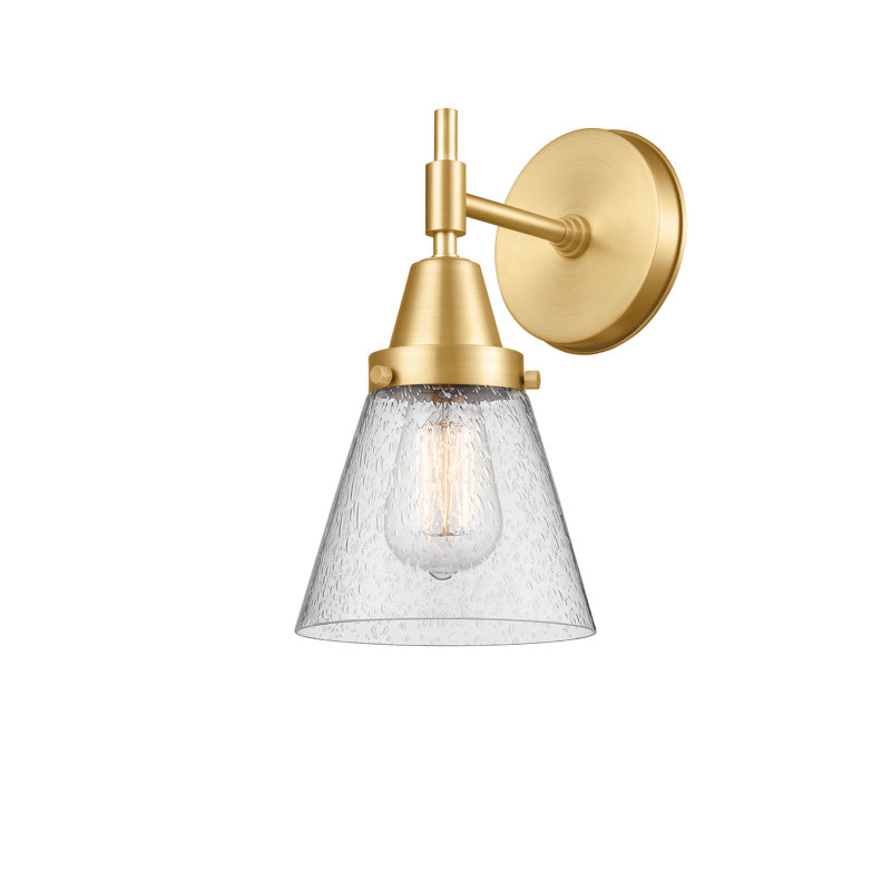Gayle Steel Armed Sconce, Seedy, Incandescent, Satin Gold