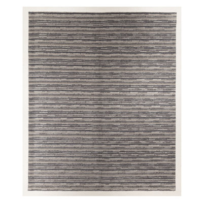 Handmade Cotton and Silk Striped Area Rug