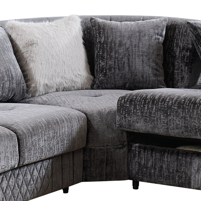 Canapé modulaire réversible Aurora, Tissu gris