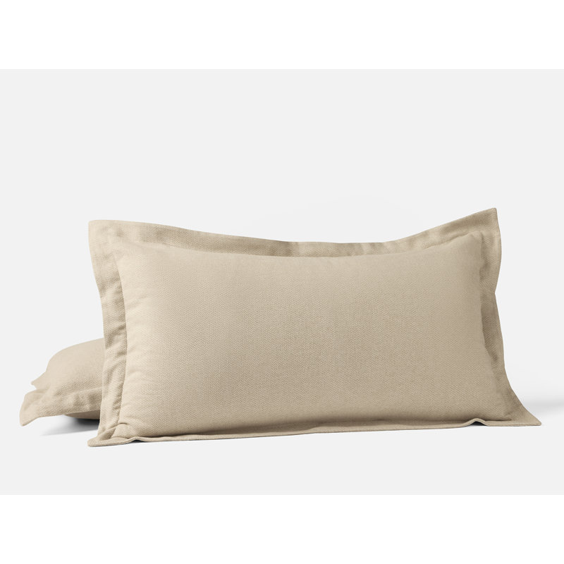 Cloud Organic Flannel Standard Sham Set, Camel Heather, King