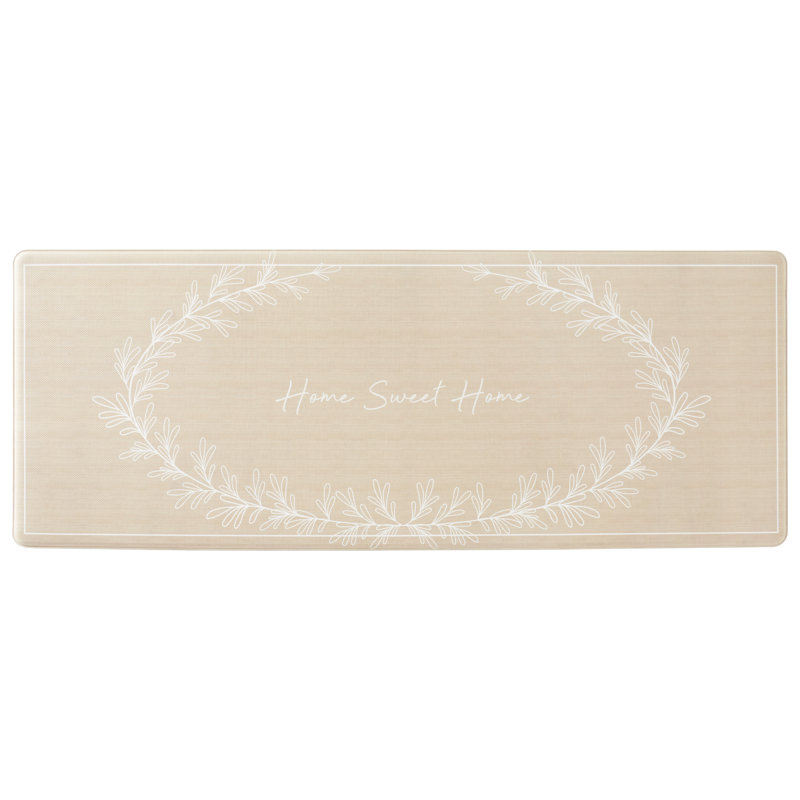 Tapis de cuisine MARTHA STEWART Bloomfield Home Sweet Home bleu 18 po x 30 po, Beige, Tapis de couloir 1 pi 6 po x 4 pi