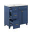 Meuble-lavabo de 36 po avec lavabo en céramique, armoire de rangement avec 2 tiroirs et portes à fermeture en douceur, tablettes réglables-503480888
