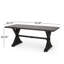 Table de salle à manger d'extérieur, noir mat antique