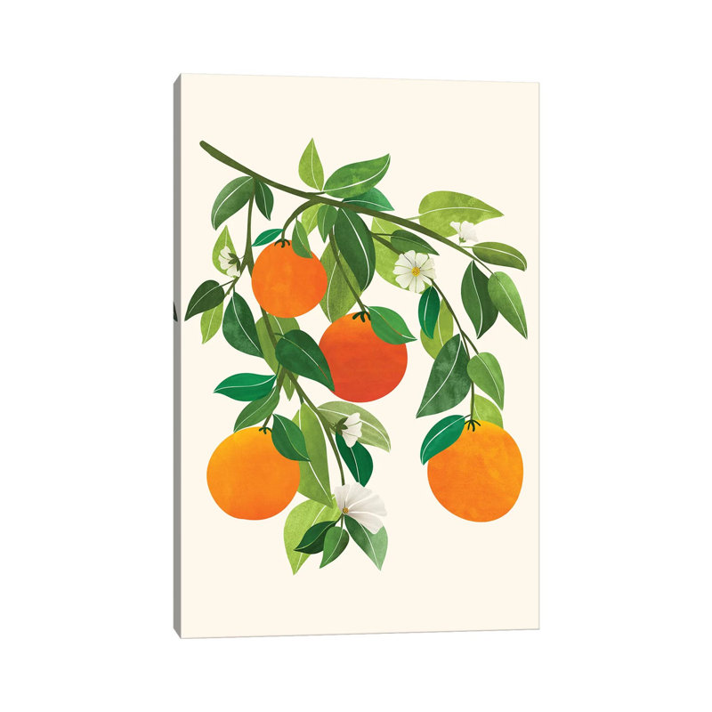 Oranges and Blossoms Ii 1 Piece Wrapped Canvas Wall Art, 30.48 cm H x 45.72 cm W