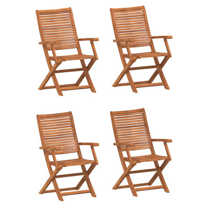 Solid Wood Garden Chair With Cushion Folding Chair Set