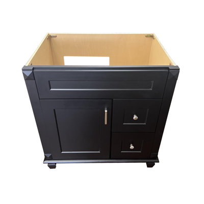 Base de meuble-lavabo simple 30 po seulement - noir mat