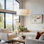 Presidio 5-Light Dimmable Chandelier with Drum-shaped Fabric Shade & Adjustable Height-47987031