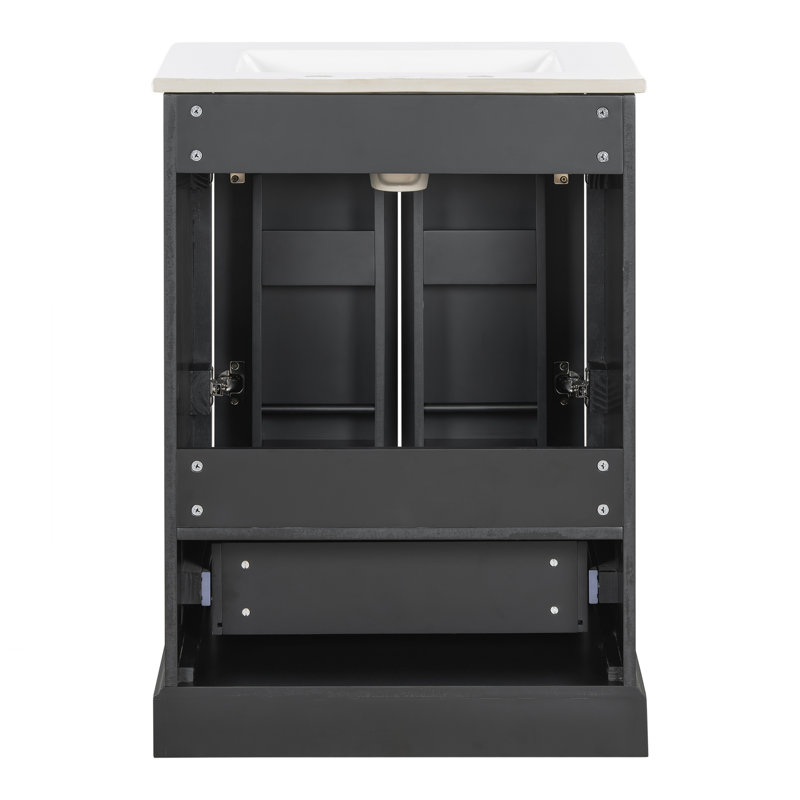 24"Bathroom Vanity with Sink, Black