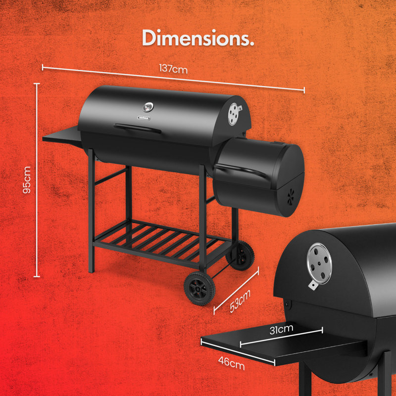 VonHaus 137cm W Charcoal Grill