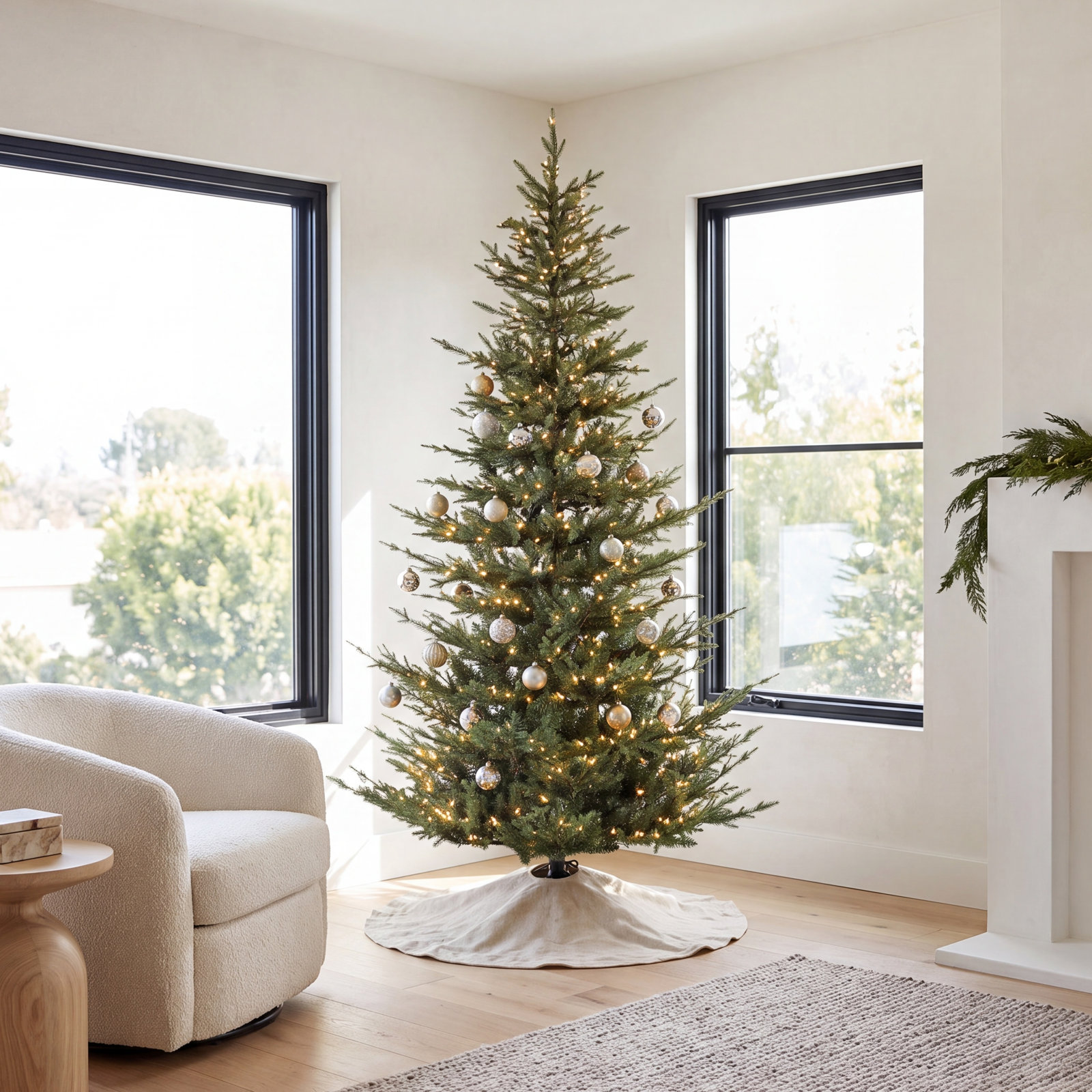 Lighted Artificial Fir Christmas Tree, 6.5' H