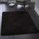 Solid Colour Shag Area Rug Black