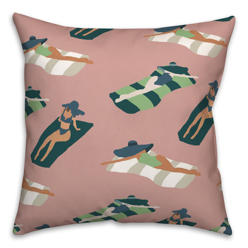 Coussin décoratif en polyester / mélange de polyester, Rose / Bleu