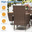 Chaise de patio 4 pièces en rotin brun toutes saisons