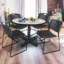 Nicklo break room table, 4 Zeng stackable chairs-32668448-32668443