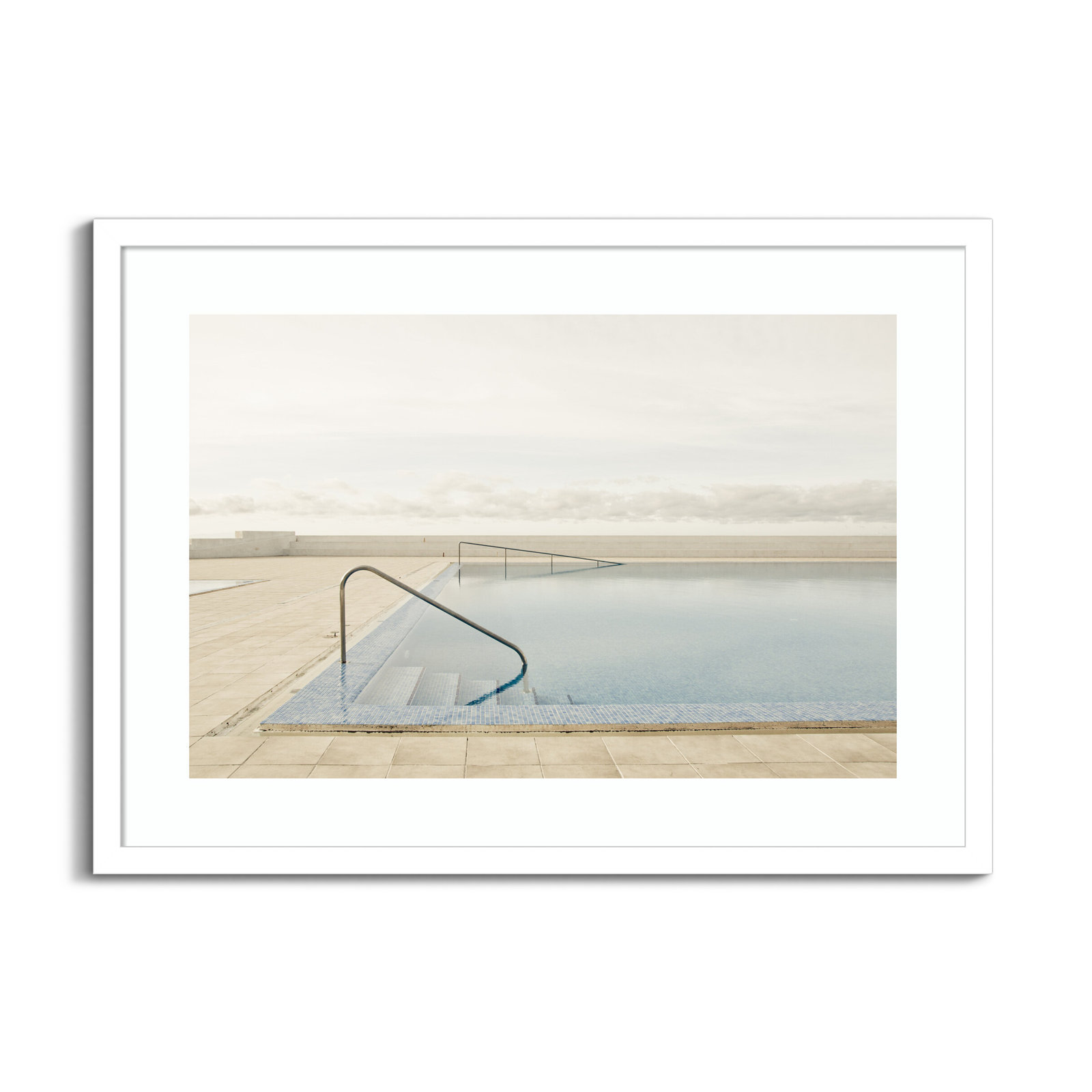 Offseason Swimming Pool Photo Print, White, 19" H x 25" W