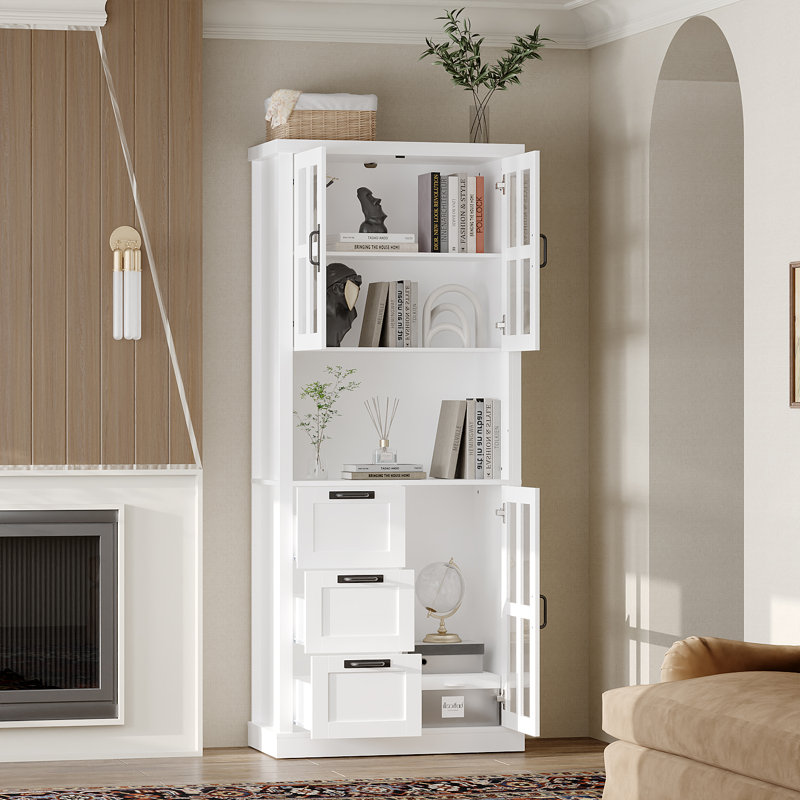 Tall Storage Cabinet With Glass Doors