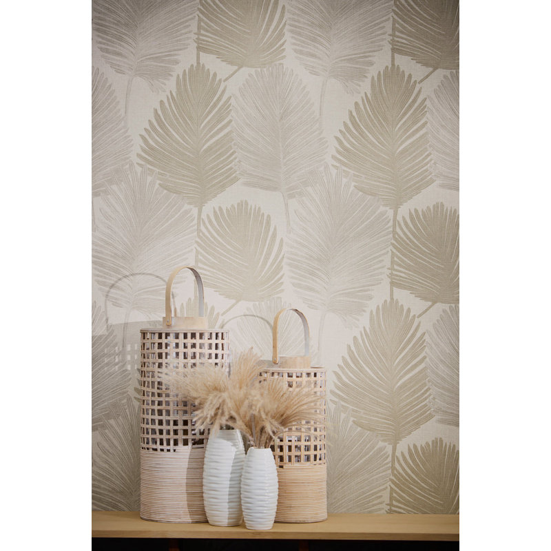 Galerie Horizon Palm Leaf Wallpaper, Beige
