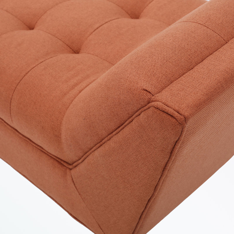 Bradlee Polyester Upholstered Bench, Orange