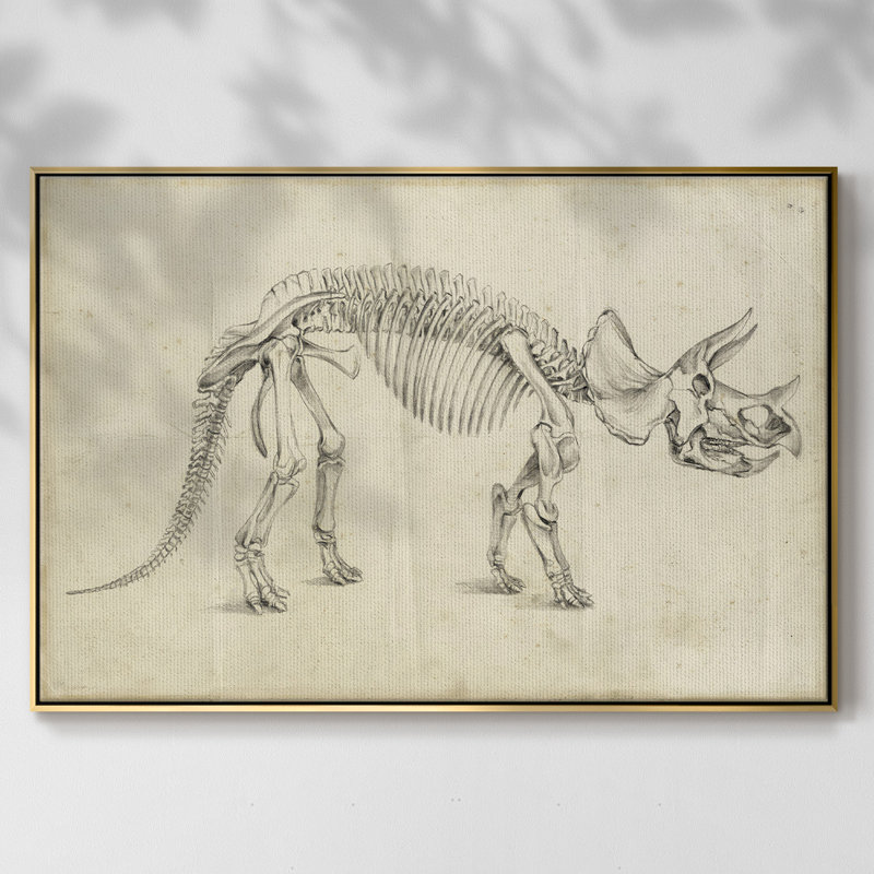 «Dinosaur Study II», reproduction d'art sur toile, H 27 po x l 41 po x P 2 po, Or