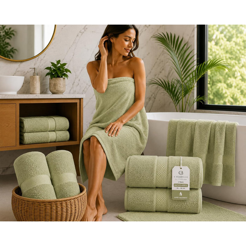 Daynna Jumbo Bath Sheet, Smoke Green