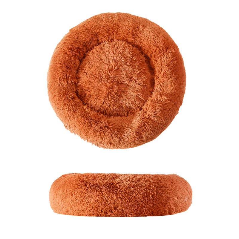 Sharlene Polyester Pet Bed, Burnt Orange, Small (30" W x 30" D x 6" H)