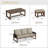 4-Piece Cedar Wood Wicker Patio Outdoor 3-Seat Sofa Seating Group with Olefin Cushions, Rectangle Coffee Table, Ottomans-477757889