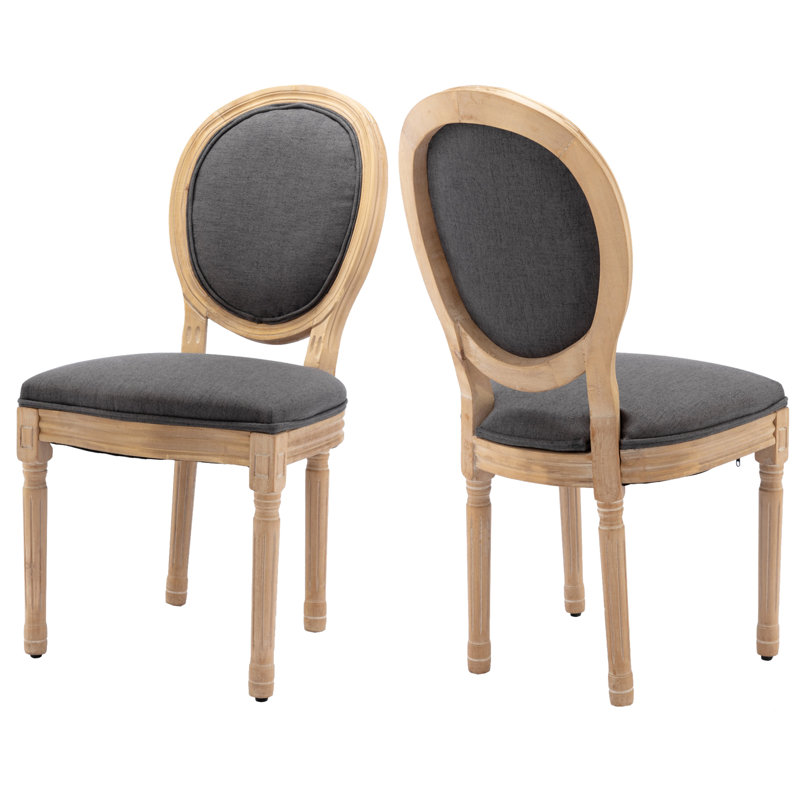 Baltz 19.20'' H Linen Upholstered Side Chair, Gray