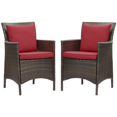 Ensemble de 2 chaises de salle à manger en rotin pour patio Conduit
